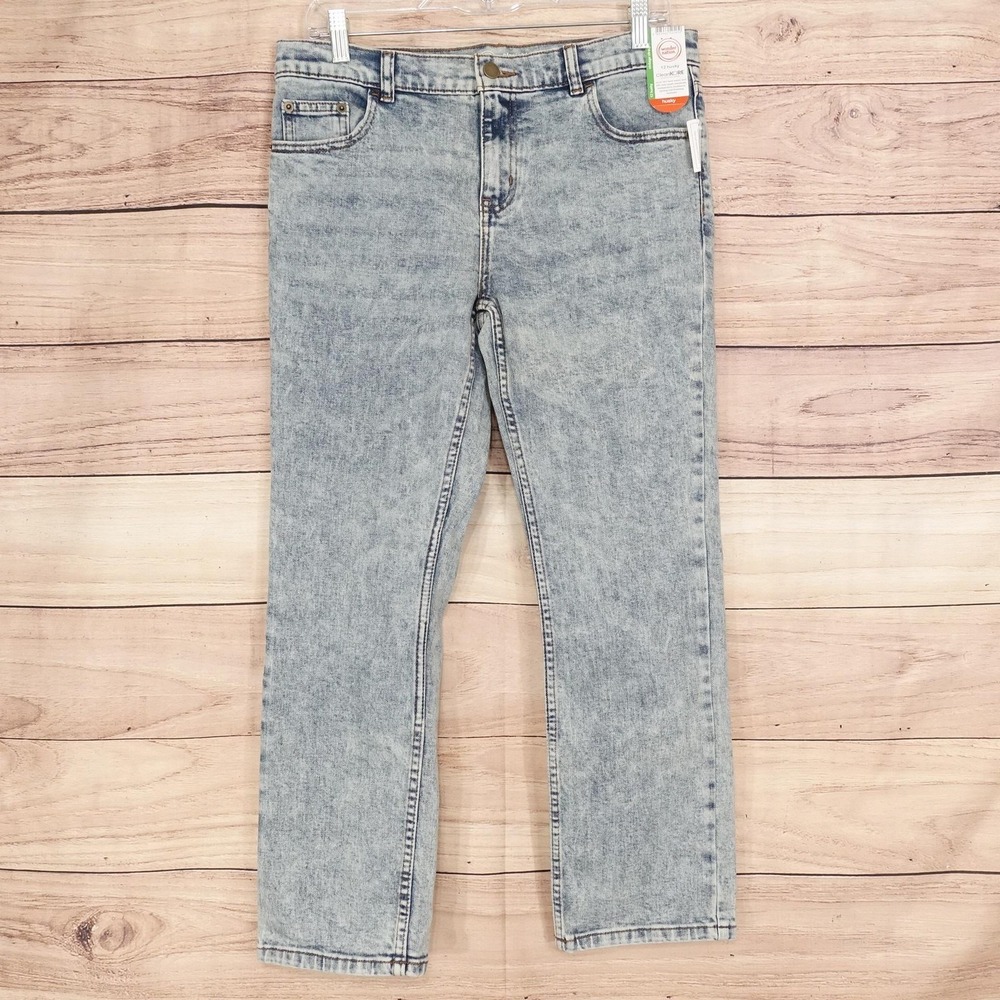 New! Wonder Nation Jeans Boys 12 Husky 32x26 Straight Adjustable Waist Youth